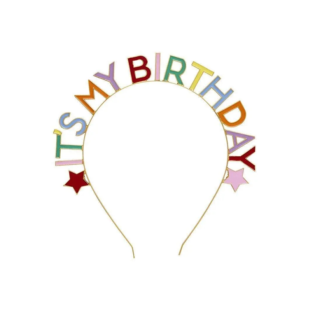 Bright Birthday Headband - It's My Birthday Headband - Metal Happy Birthday Accessory - Birthday Party Supplies - Birthday Badge Alternative - Jolie Fete UK