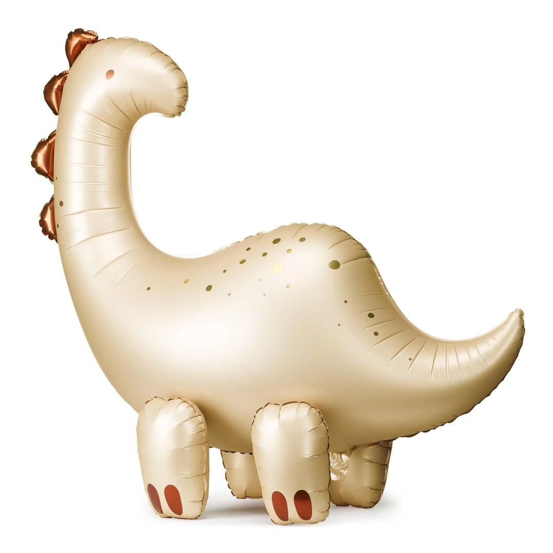 Dinosaur Balloon - Standing Cream Brontosaurus Balloon - Kids Jurassic Dino Party Supplies - Cute Dinosaurs - Dinosaur Theme - 91 x 85cm - Jolie Fete UK