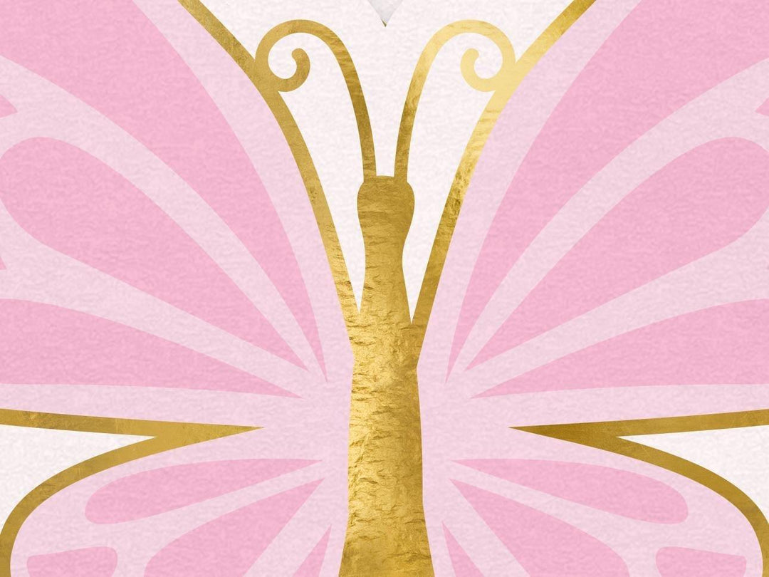Butterfly Napkins - Pastel Butterflies Paper Napkins With Gold Rim - Blue, Pink & Green - Unicorn Birthday Party Decorations - Pack Of 12 - Jolie Fete UK