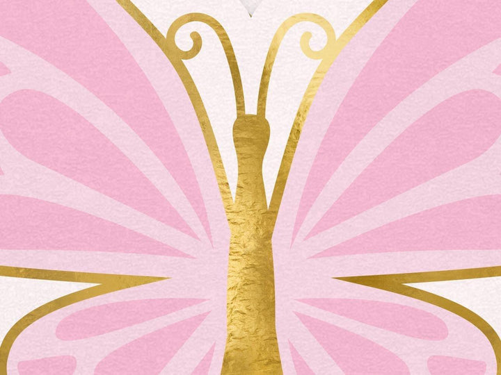 Butterfly Napkins - Pastel Butterflies Paper Napkins With Gold Rim - Blue, Pink & Green - Unicorn Birthday Party Decorations - Pack Of 12 - Jolie Fete UK