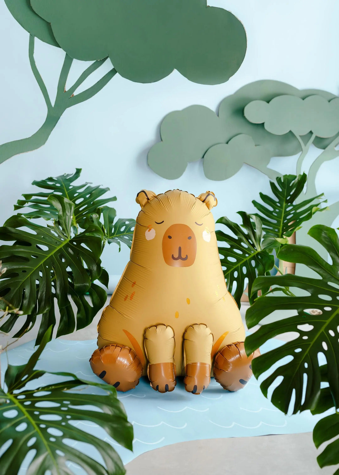 Capybara Balloon - Jungle Theme Birthday Decor - Wild One Party Supplies - Giant Safari Animal Foil Balloon - Kids Birthday Decoration - Jolie Fete UK