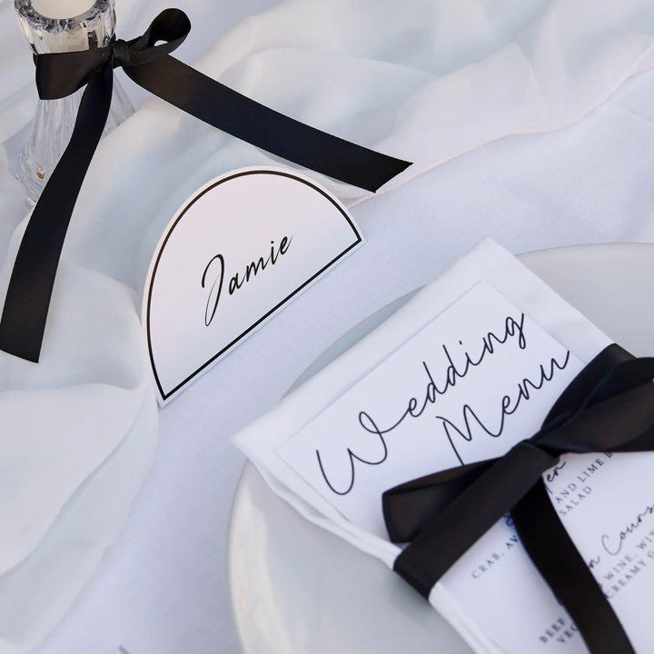 Clear Acrylic Cards and Gifts Sign - Wedding Table Decor With Black Script Lettering - Modern Minimalist Reception Signage - Standing Plaque - Jolie Fete UK