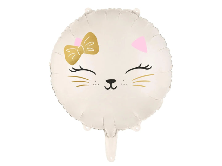 Cat Balloon - Cat Face Foil Balloon - Kitten Party Balloons - Meow Party - Cute Kitty Cat Helium Balloon - Pink & Gold Balloon - Jolie Fete UK