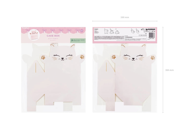 Cat Cat Boxes - Pink Cat Snack Boxes - Cat Birthday Decorations - Birthday Party Tableware - Pastel Candy Box - Treat Boxes - Pack of 6 - Jolie Fete UK