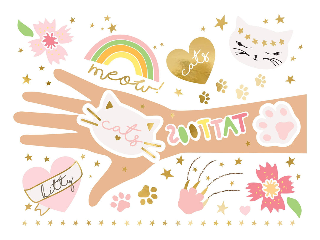 Cat Temporary Tattoo - Cat Party Bag Fillers - Cat Birthday Decorations - Meow Party - Birthday Party Ideas - Jolie Fete UK
