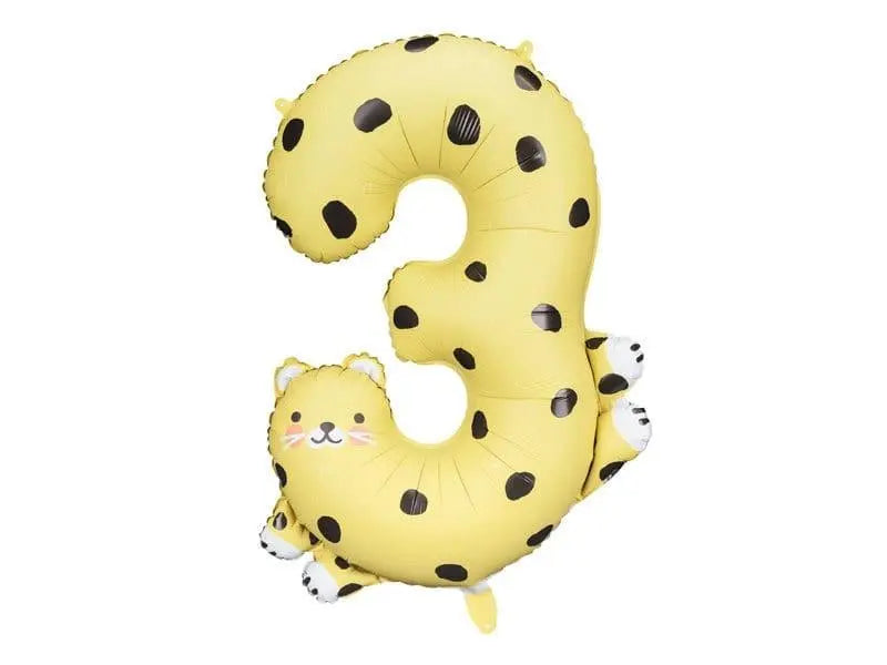 Cheetah Foil Balloon Number 3 - Jolie Fete