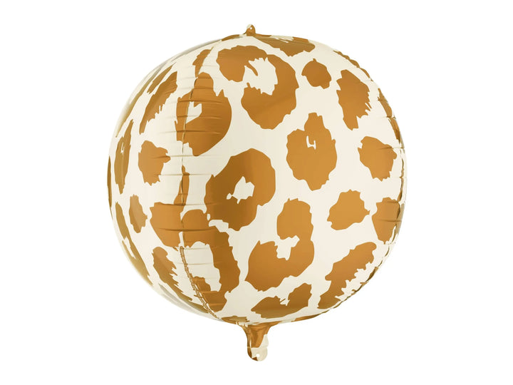 Cheetah Print Balloon - Safari Birthday Decorations - Jungle Theme Foil Balloon - Orb Ball Balloon - Wild One Party - Kids Birthday Party - Jolie Fete UK