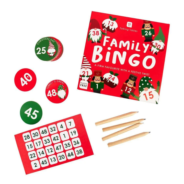 Christmas Bingo Game - Family Christmas Game - After Dinner Game - Christmas Party Game - Family Games Night - Stocking Filler - Jolie Fete UK