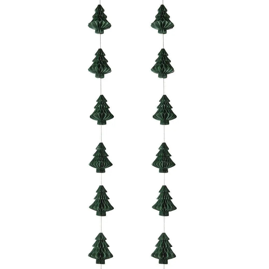 Christmas Honeycomb Tree Garland - Green Christmas Garland - Christmas Party Decorations - Tree Decor - Holiday Decor - 2m - Jolie Fete UK