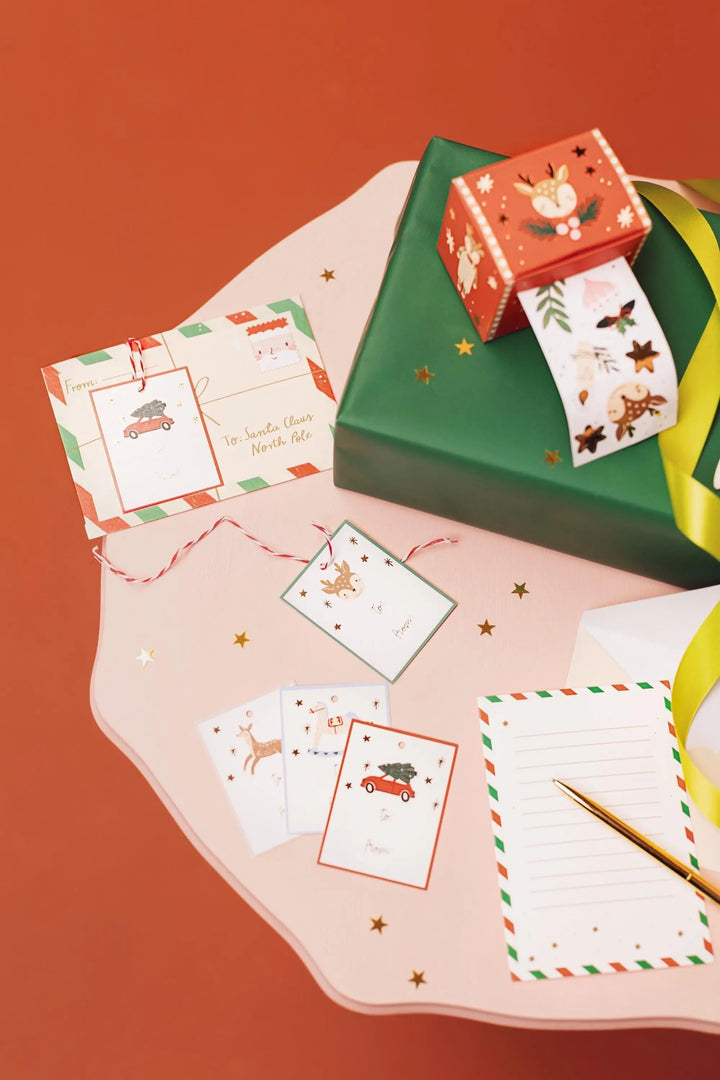 Christmas Mini Stickers & Tags - Christmas Gift Tags - Christmas Wrapping - Christmas Presents - Festive Gift Labels - Pack Of 68 - Jolie Fete UK