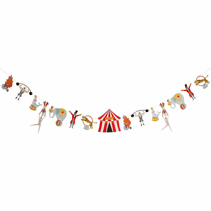 Circus Garland - Circus Carnival Bunting - Big Top Banner - Elephant, Seal, Circus Tent-Funfair Theme - Kids Birthday Party Backdrop - 3m - Jolie Fete UK