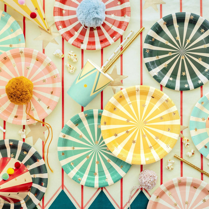 Circus Plates - Circus Stripe Paper Plates - Carnival Party Supplies - Funfair Theme - Kids Birthday Party Supplies - Pack of 6 - Jolie Fete UK