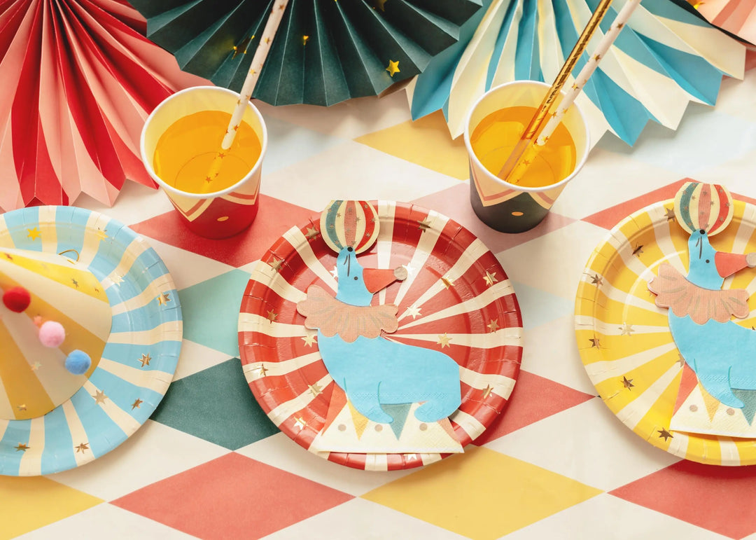 Circus Plates - Circus Stripe Paper Plates - Carnival Party Supplies - Funfair Theme - Kids Birthday Party Supplies - Pack of 6 - Jolie Fete UK