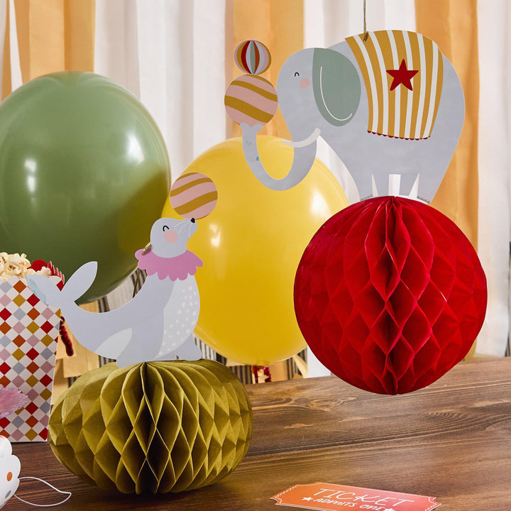 Circus Balloons - Circus Party Plain Colour Balloons - Circus Party Decorations - Carnival Funfair - Kids Birthday Party - 12" - Pack Of 5 - Jolie Fete UK