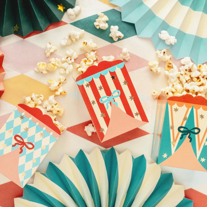 Circus Snack Boxes - Carnival Party Supplies - Funfair Theme - Kids Birthday Party Supplies - Goodie Bags - Small Gift Boxes - Pack of 6 - Jolie Fete UK