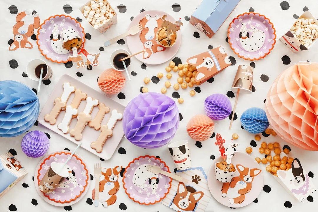 Corgi Dog Paper Napkins - Sleepy Puppy Party Tissues - Cute Dog Birthday Tableware - Pet Lover Celebration Decor - Pack Of 12 - Jolie Fete UK