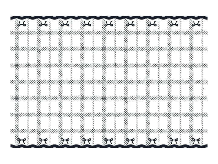 Black Bow Tablecloth - Cream & Black Disposable Table Cover - 180cm x 120cm - Elegant Coquette Style - Monochrome Birthday Party Decor - Jolie Fete UK