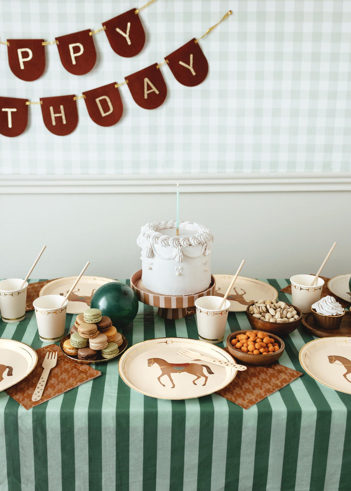 Cream & Gold Paper Cups - Horse Party Paper Cups - Birthday Party Decorations -Disposable Tableware-Western Party Theme-Farm Party-Pack Of 6 - Jolie Fete UK