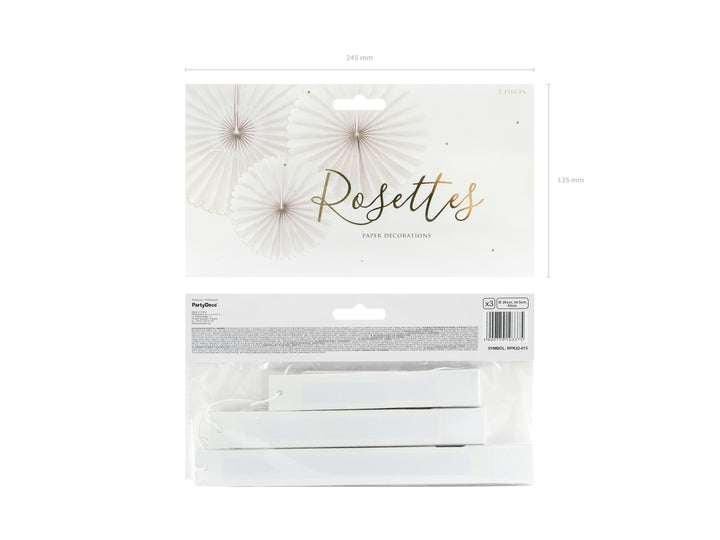 Cream Tissue Paper Rosettes - Beige Birthday Party Fan Decorations - Party Wall Decorations - Hanging Decorations - Pack Of 3 - Jolie Fete UK