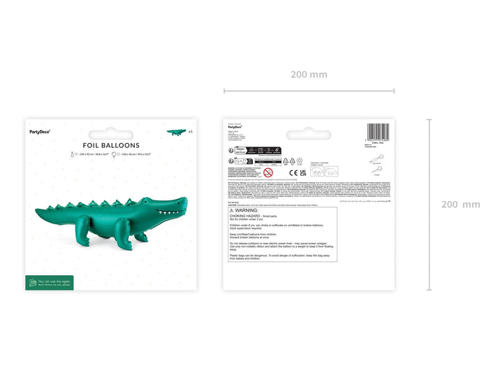 Crocodile Balloon - Standing Foil Balloon - Safari Birthday Decor - Jungle Animal Balloons - Wild One Party-Kids Party Balloon-Air Fill Only - Jolie Fete UK