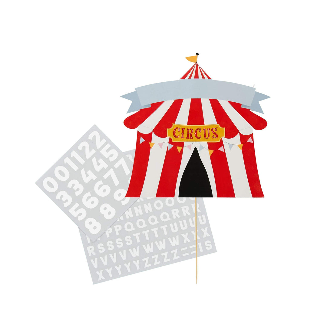 Circus Cake Topper - Customisable Birthday Cake Topper - Circus Party Decorations - Carnival Funfair - Kids Birthday Party - Big Top Theme - Jolie Fete UK