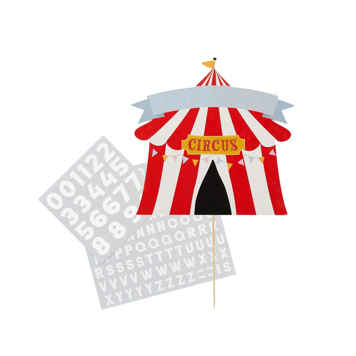 Circus Cake Topper - Customisable Birthday Cake Topper - Circus Party Decorations - Carnival Funfair - Kids Birthday Party - Big Top Theme - Jolie Fete UK