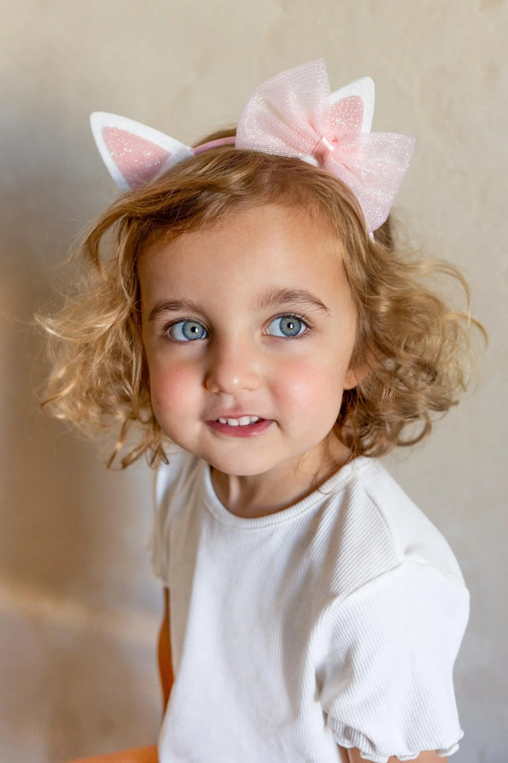 Cat Headband - Cute Kitty Headband With Pink Bow - Cat Party Accessories - Cat Party Favours - Cat Dress Up - Meow Party - Jolie Fete UK