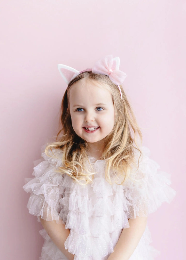 Cat Headband - Cute Kitty Headband With Pink Bow - Cat Party Accessories - Cat Party Favours - Cat Dress Up - Meow Party - Jolie Fete UK