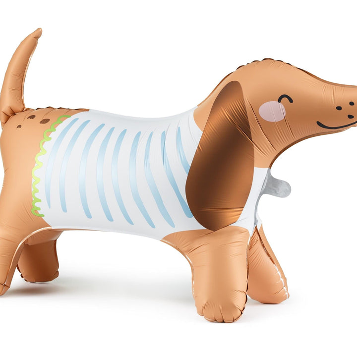 Dachshund Foil Balloon - Large Standing 89cm Sausage Dog Shape - Puppy Birthday Party Supplies - Animal Themed Kids Celebration - Pet Gift - Jolie Fete UK