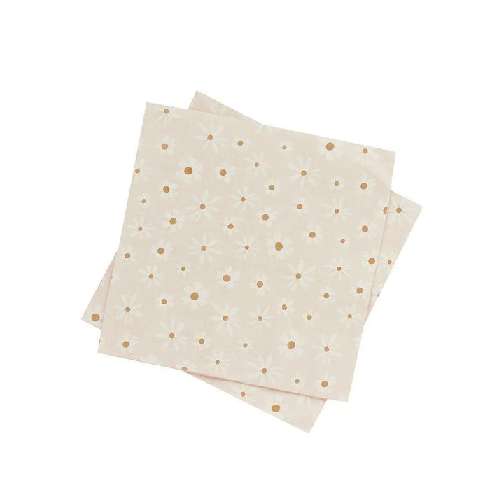 Daisy Paper Napkins - Ditsy Floral Summer Birthday Party Tableware - Hen Party & Baby Shower Tea Party Decorations - Cottagecore -Pack of 16 - Jolie Fete UK