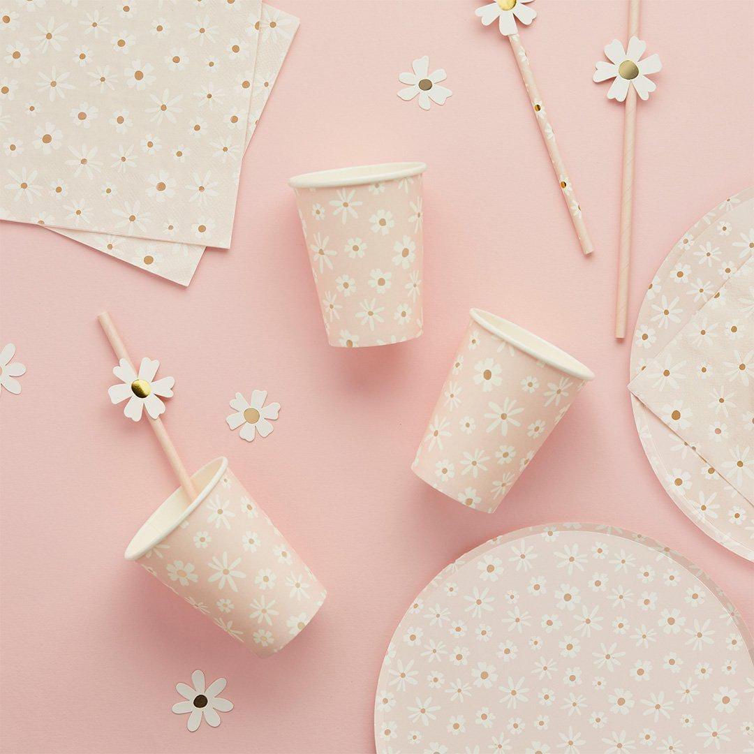 Daisy Paper Napkins - Ditsy Floral Summer Birthday Party Tableware - Hen Party & Baby Shower Tea Party Decorations - Cottagecore -Pack of 16 - Jolie Fete UK