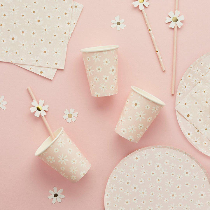 Daisy Paper Napkins - Ditsy Floral Summer Birthday Party Tableware - Hen Party & Baby Shower Tea Party Decorations - Cottagecore -Pack of 16 - Jolie Fete UK