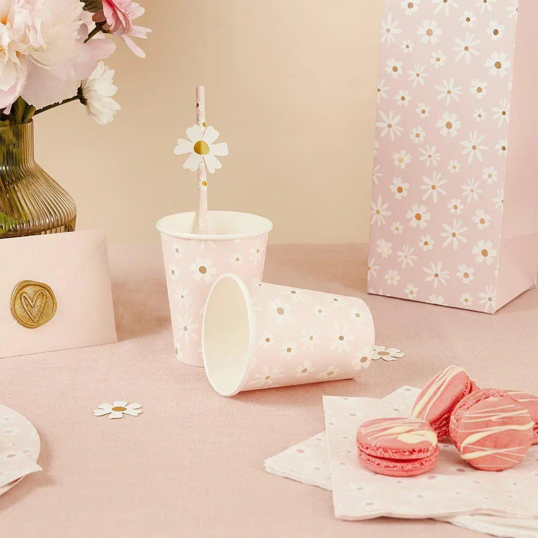 Daisy Pink Bottle Gift Bag - Ditsy Floral Wine & Prosecco Bag - Hen Party, Baby Shower And Birthday Gifting - Single Luxury Paper Bag - Jolie Fete UK