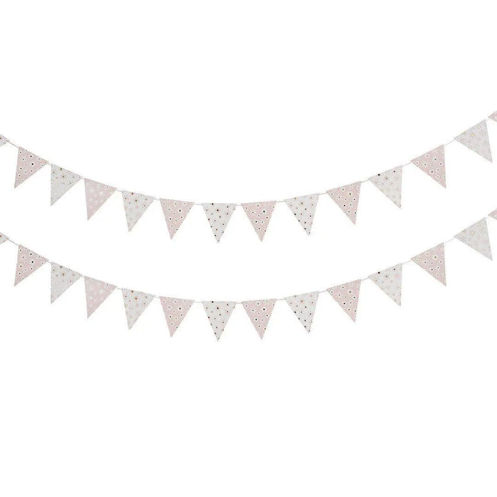 Daisy Pink Floral Bunting - 5m Garden Party Banner - Hen Party And Baby Shower Decorations - Pink & White Ditsy Daisy Pennant Garland - Jolie Fete UK