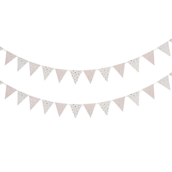 Daisy Pink Floral Bunting - 5m Garden Party Banner - Hen Party And Baby Shower Decorations - Pink & White Ditsy Daisy Pennant Garland - Jolie Fete UK