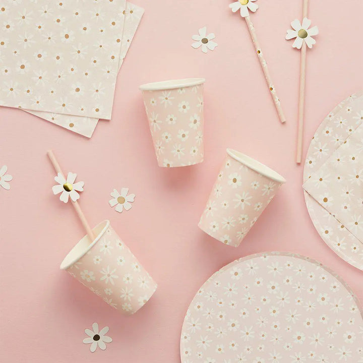 Daisy Shaped Cake Candles - Floral Birthday Cake Toppers - Daisy Theme Hen Party, Baby Shower & Garden Party Decorations - Pack of 5 - Jolie Fete UK
