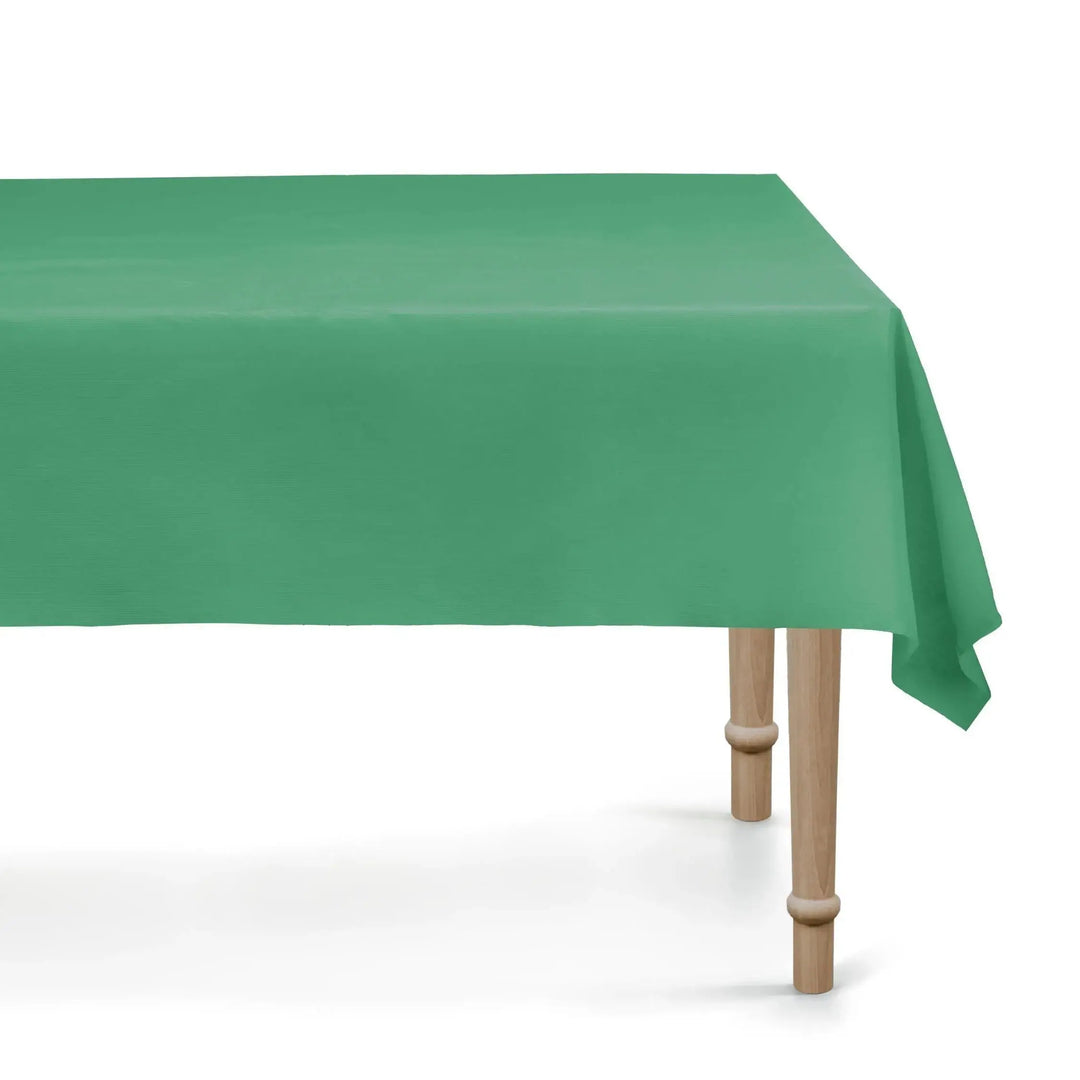 Green Tablecloth 137x183cm - Dark Green Party Table Cover - Birthday Celebrations - Christmas - Dinosaur Party - Festive Table Decoration - Jolie Fete UK