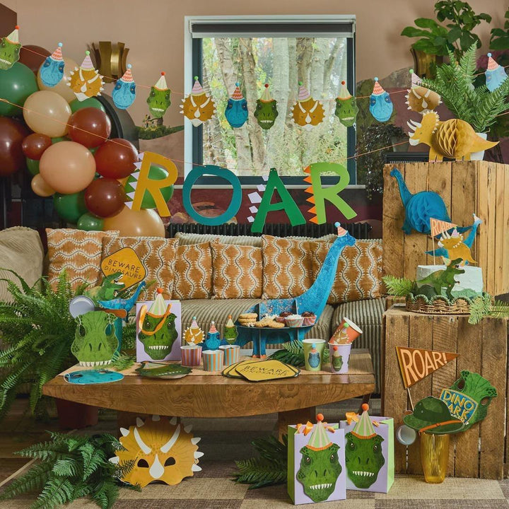 Dinosaur Cupcake Toppers & Food Cups - Dinosaur Party Food Picks - Roarsome Dino - Cupcake Cases - Kids Birthday Party Tableware -Pack Of 12 - Jolie Fete UK