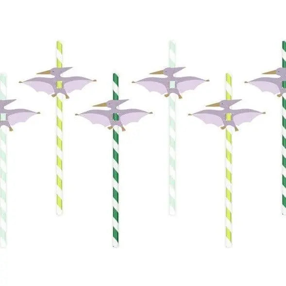 Dinosaur Party Paper Straws - Animal Party Straws - Kids Jurassic Dino Party Supplies - Cute Dinosaurs - Dinosaur Theme - Pack Of 6 - Jolie Fete