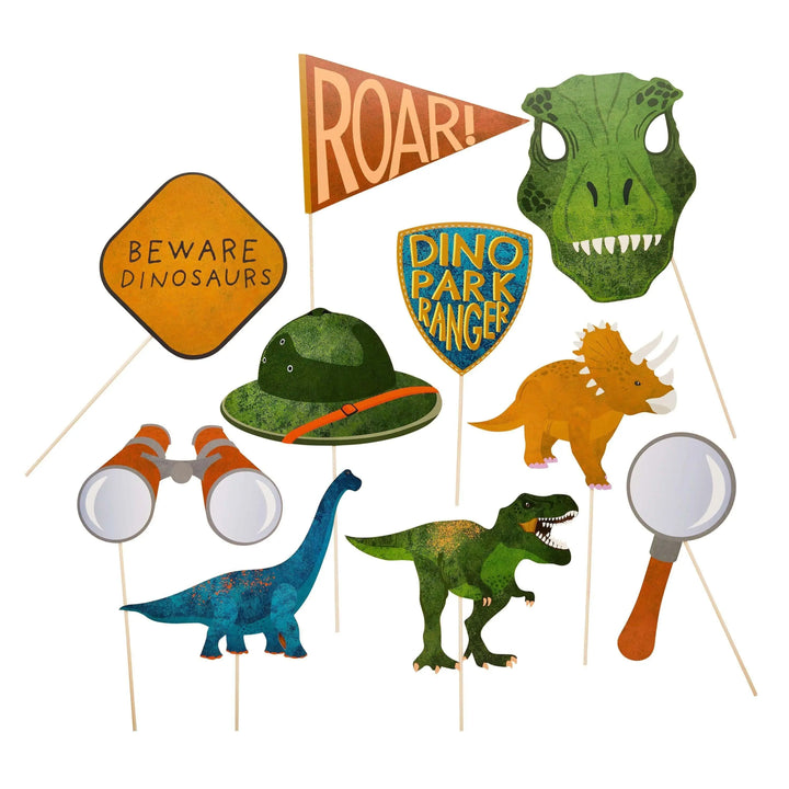 Dinosaur Photo Props - Dinosaur Party Props - Dino Birthday Decor - Explorer Party Decorations - Dino Park Ranger Birthday Props -T Rex Mask - Jolie Fete UK