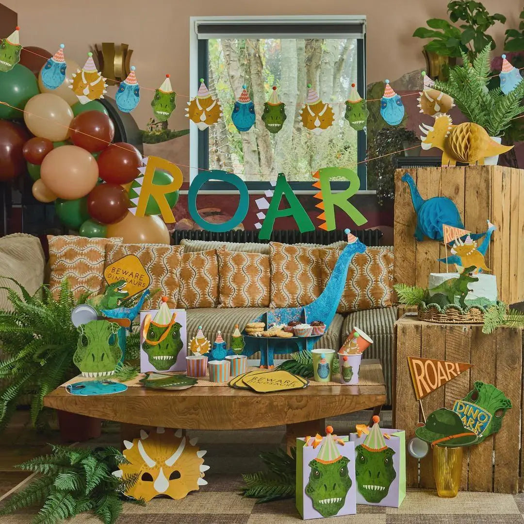 Dinosaur Banner - Dinosaur Roar Bunting - Roar-some Dino Birthday Supplies - Kids Birthday Party Decorations - Prehistoric Theme Decor - 2m - Jolie Fete UK
