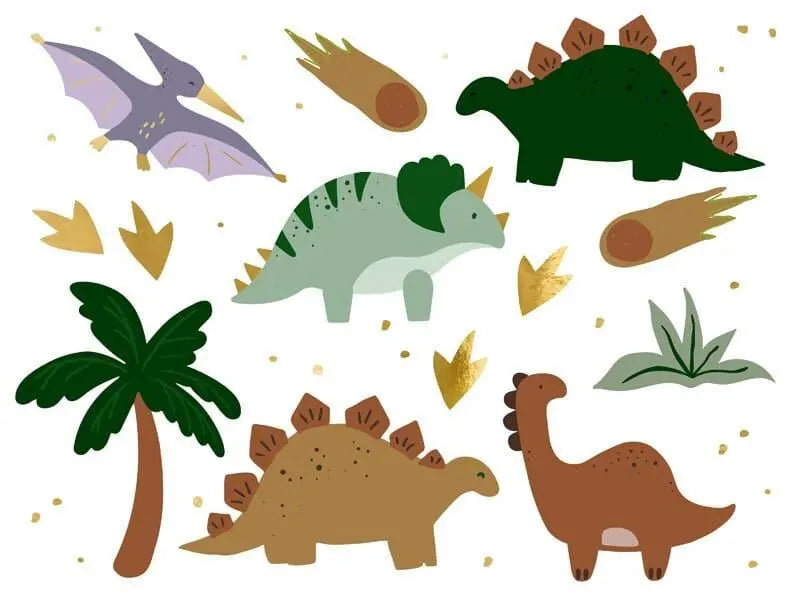 Dinosaur Temporary Tattoos - Animal Party Tattoos - Kids Jurassic Dino Party Bag Supplies - Cute Dinosaurs - Dinosaur Theme - Pack Of 13 - Jolie Fete