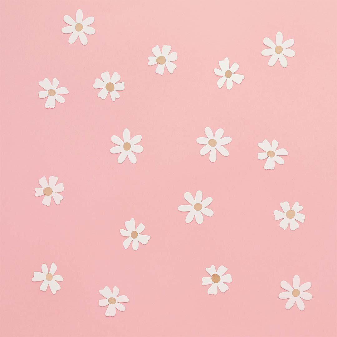 Ditsy Daisy Paper Table Scatter - Floral Confetti - White & Gold Flower Decorations - Pack of 10g - Hen Party, Baby Shower And Garden Party - Jolie Fete UK