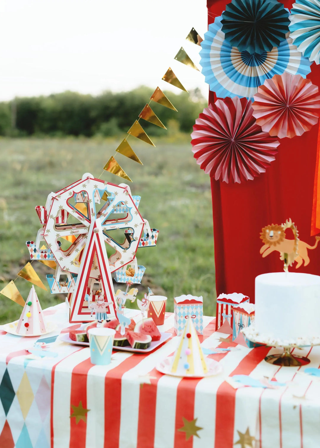 DIY Circus Party Snack Stand - Ferris Wheel Treat Stand - Carnival Party Supplies - Funfair Theme Centrepiece - Kids Birthday Party Supplies - Jolie Fete UK