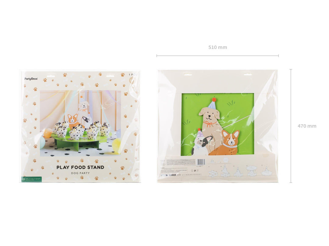 Dog Party Cake Stand & Cupcake Wrappers - 3D Puppy Treat Display With Corgi And Bulldog -Animal Themed Birthday Centrepiece-Kids Celebration - Jolie Fete UK
