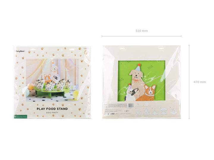 Dog Party Cake Stand & Cupcake Wrappers - 3D Puppy Treat Display With Corgi And Bulldog -Animal Themed Birthday Centrepiece-Kids Celebration - Jolie Fete UK