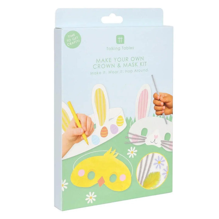 Easter Bunny Masks & Headband Kit - Fun DIY Kids Dress Up - School Classroom Activity - Spring Party - Hoppy Celebration - Pack Of 12 - Jolie Fete UK