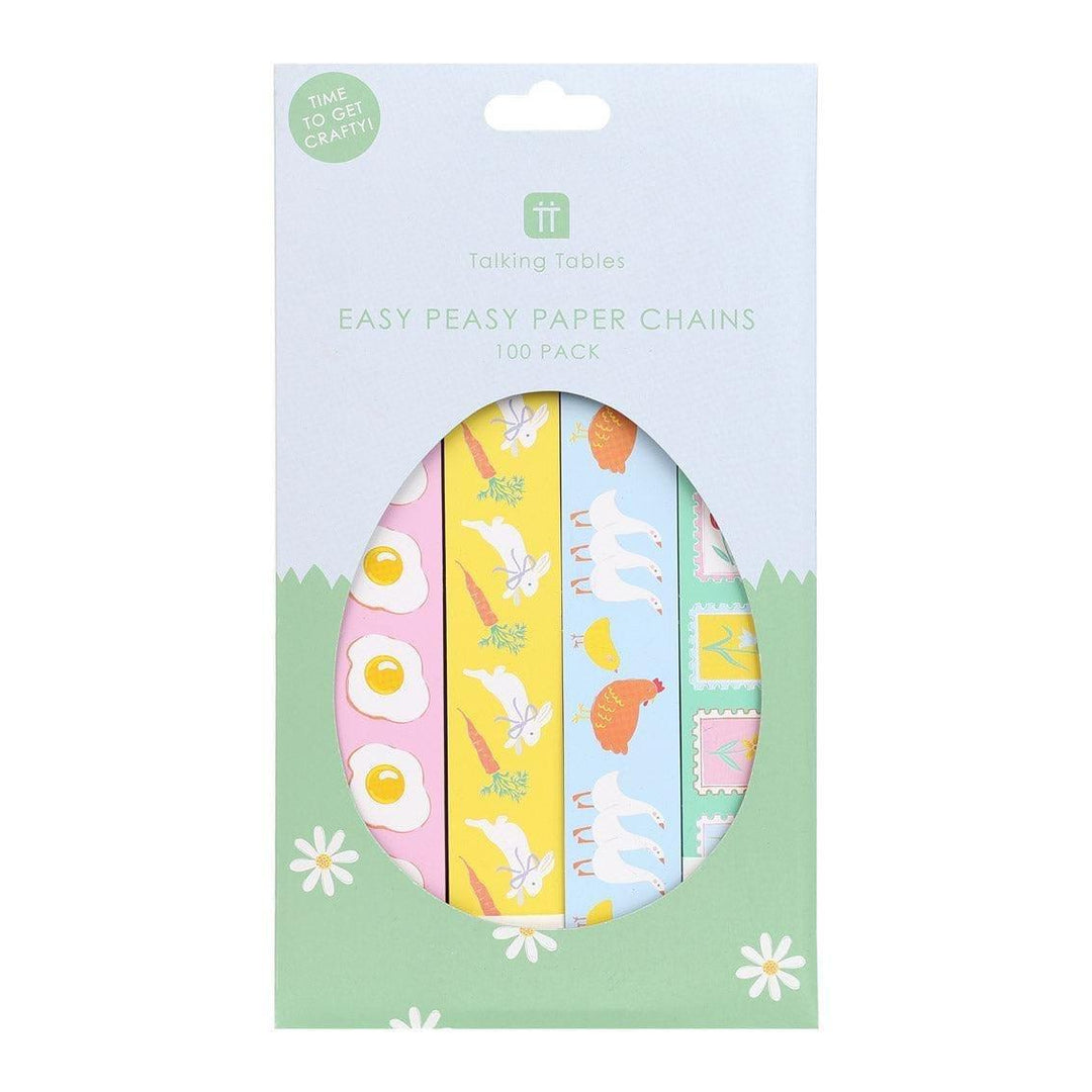 Easter & Spring Paper Chain Kit - Easy DIY Paper Chains Garland - Kids Craft Activity -Floral And Bunny Hanging Room Decorations-Pack Of 100 - Jolie Fete UK