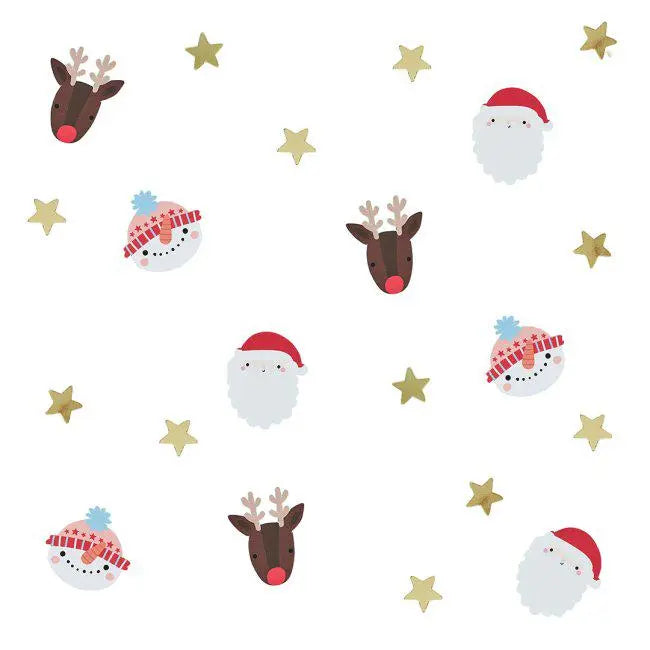 Christmas Table Confetti - Snowman & Reindeer Table Scatter - Xmas Gold Star Party Table Decoration - Holiday Sprinkles - 14g Pack - Jolie Fete UK