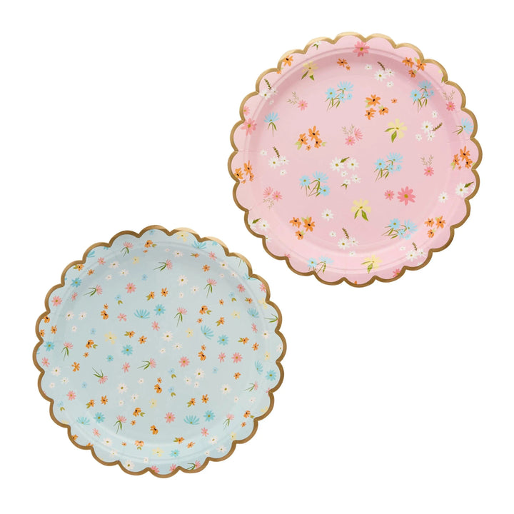 Floral Paper Plates - Vintage Afternoon Tea Decorations - Pastel Flower Tea Party Tableware - Hen Party & Baby Shower Plates - Pack Of 8 - Jolie Fete UK